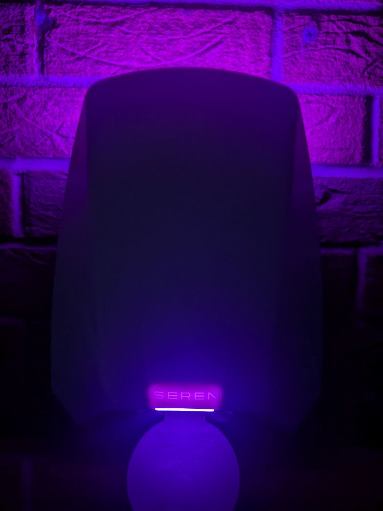 Aurora Seren EV Charger night-time LED glow showing dynamic light feature